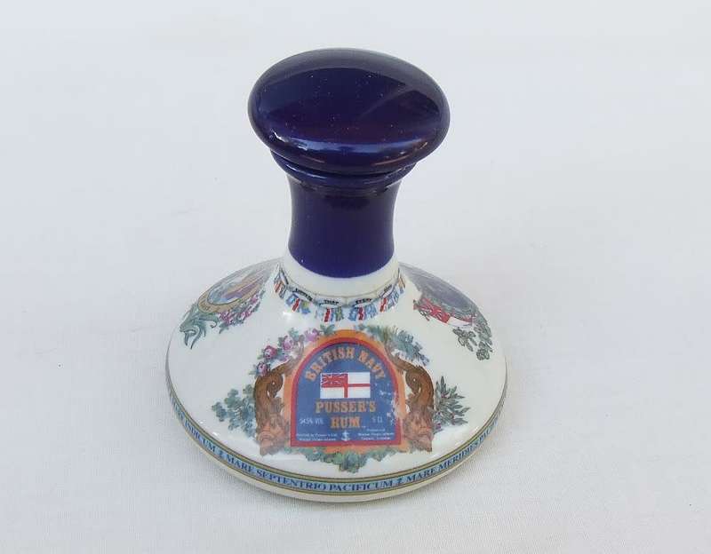 A rare vintage British navy Pusser`s rum miniature decanter