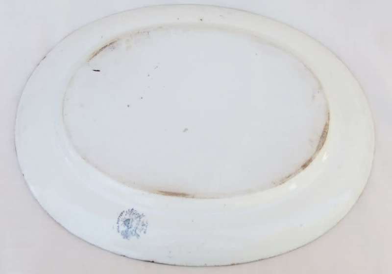 An antique 1870 Rhine pattern meat platter by B&L Hill Pottery