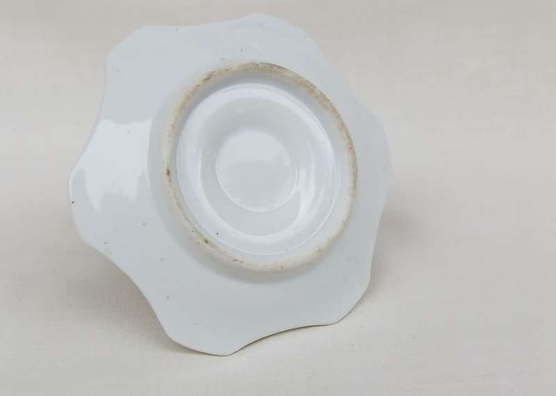 A rare antique Victorian period hand painted French porcelain inkwell with hinged lid