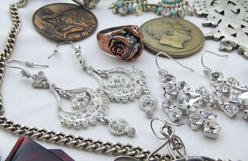A joblot of vintage jewelry items , accessories and spare parts