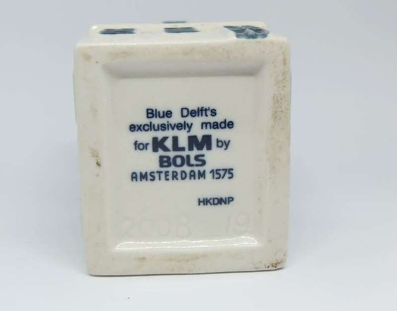A vintage number 19 Dutch house form decanter by Delfts made for KLM with original contents - sealed