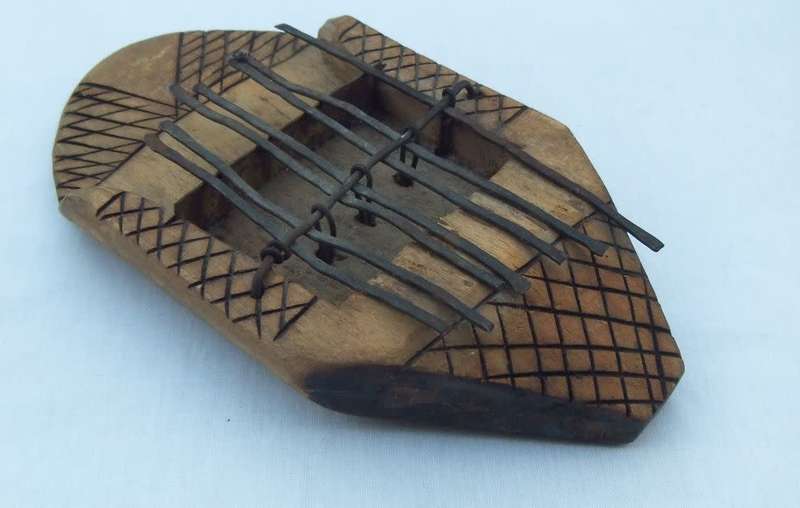 An old hand crafted wooden African musical instrument