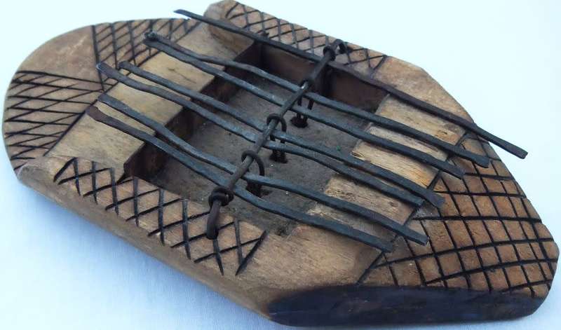 An old hand crafted wooden African musical instrument