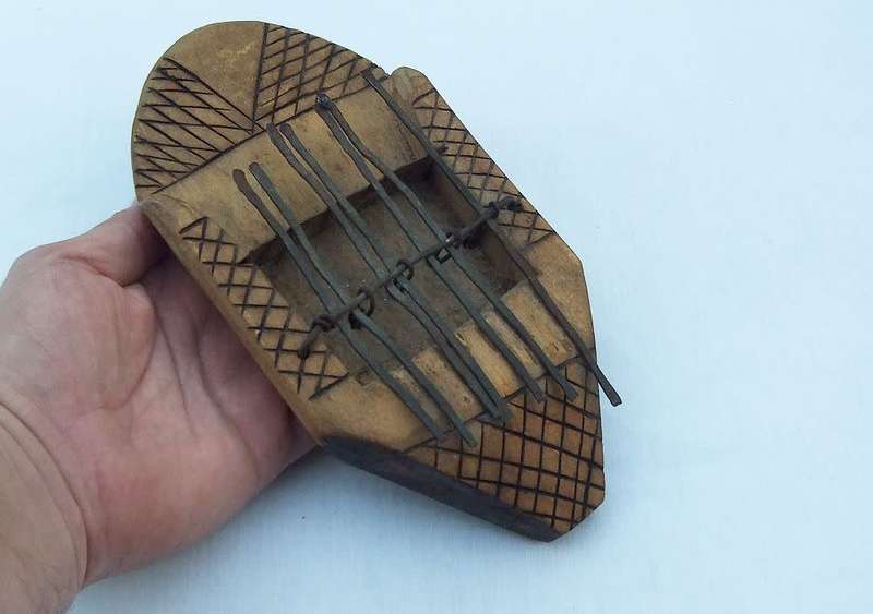 An old hand crafted wooden African musical instrument