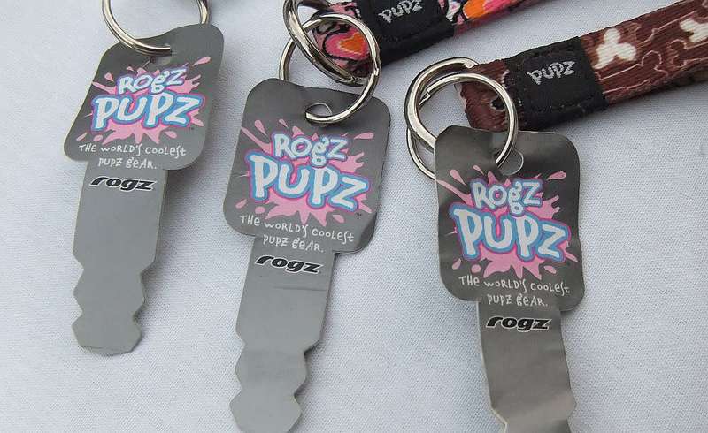 60 On auction !! New old stock !! 60 Rogz Pupz puppy motif keyrings - bid per keyring to take all