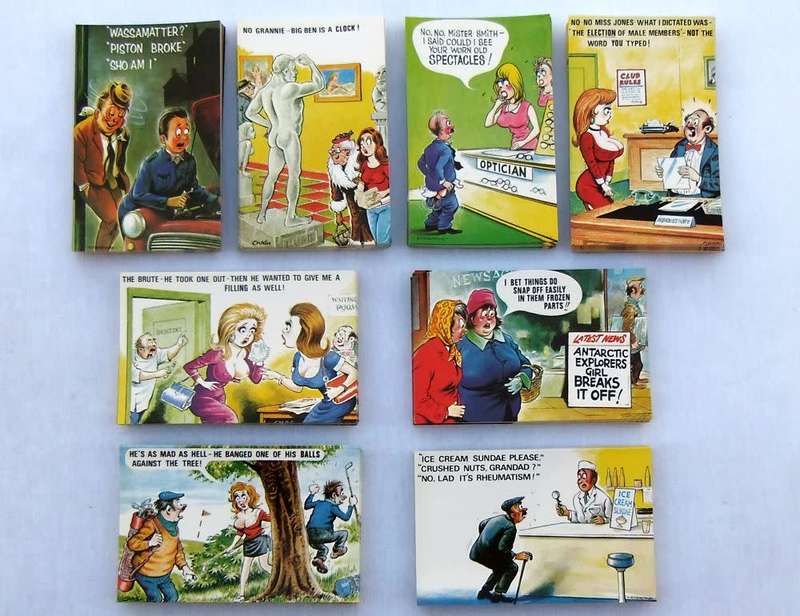 400 Naughty vintage postcards - Unused - You are bidding per postcard - Conversation starters