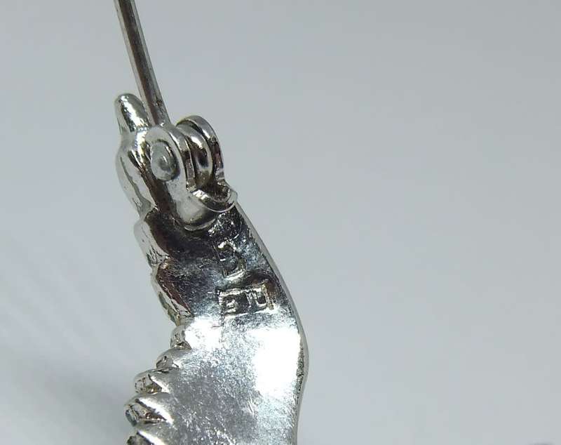 A lovely vintage 1950`s enamel Swan brooch by design house BJL set with marcasite