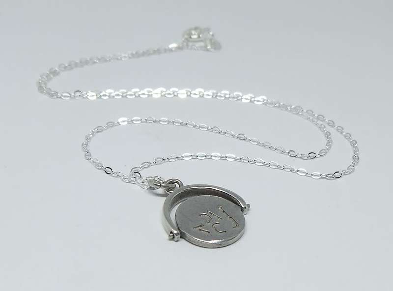A vintage sterling silver I LOVE YOU spinner pendant + New sterling silver necklace