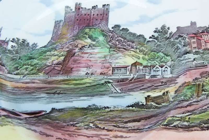 A stunning old cabinet or display plate depicting a castle scene made by Royal Doulton England