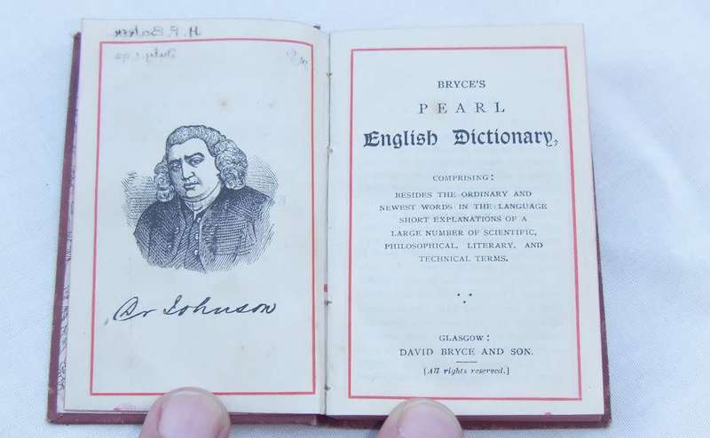Super rare - Late 1800`s / early 1900`s - miniature book - Bryce`s Pearl English Dictionary
