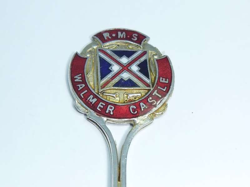A vintage commemorative silverplate teaspoon made for the R.M.S Walmer Castle - Union Castle