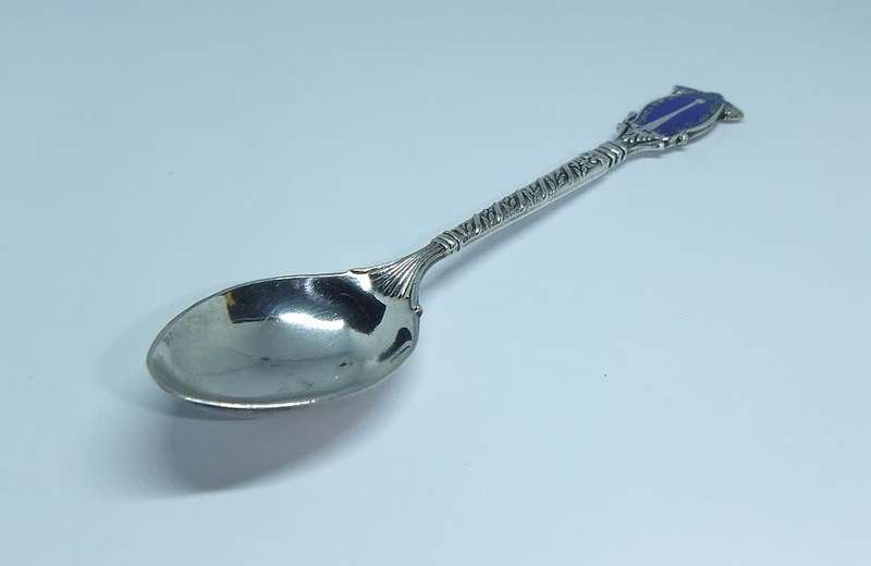 A vintage silverplate teaspoon commemorating the Albert Hertzog tower Johannesburg