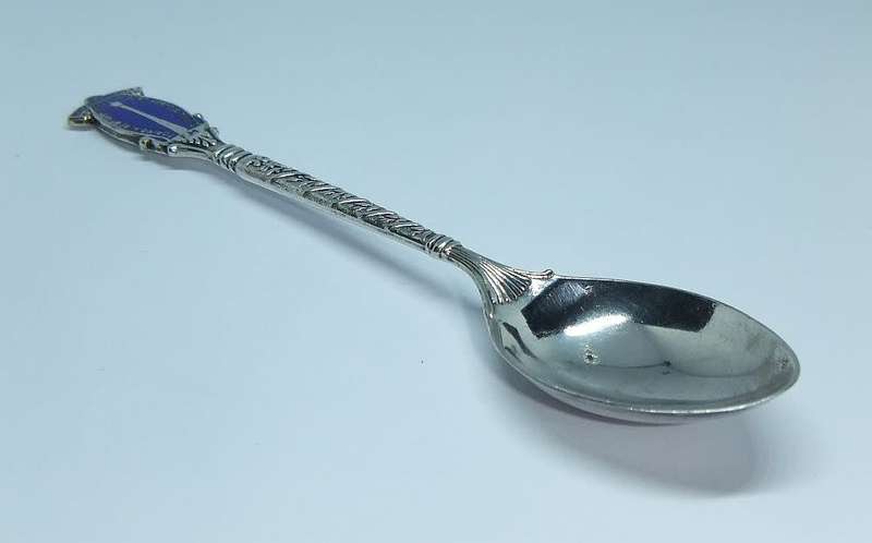 A vintage silverplate teaspoon commemorating the Albert Hertzog tower Johannesburg
