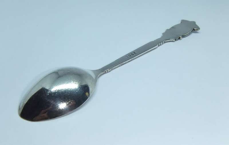A vintage silverplate teaspoon commemorating the Albert Hertzog tower Johannesburg