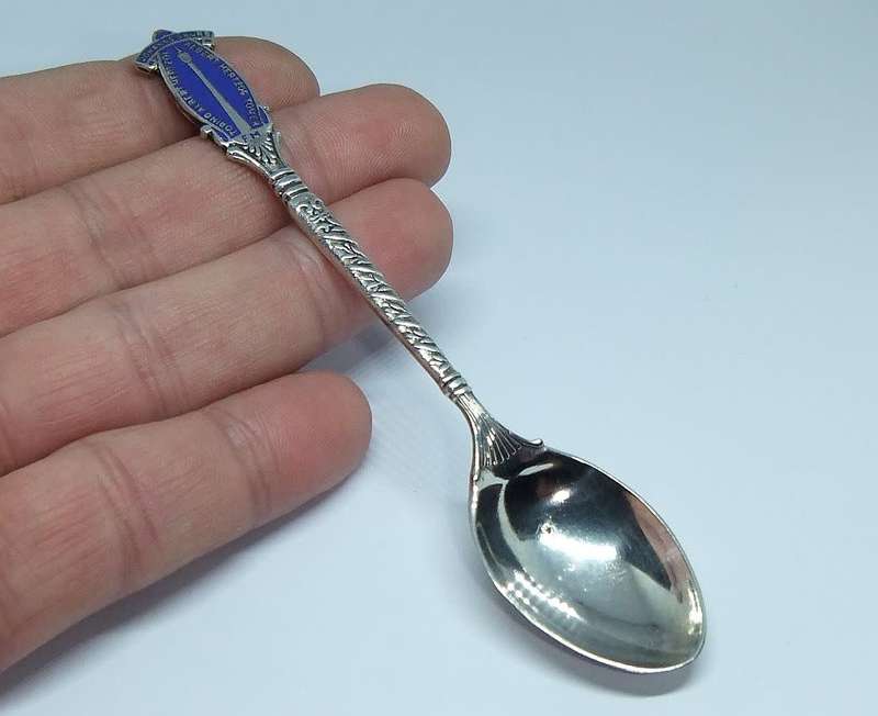 A vintage silverplate teaspoon commemorating the Albert Hertzog tower Johannesburg