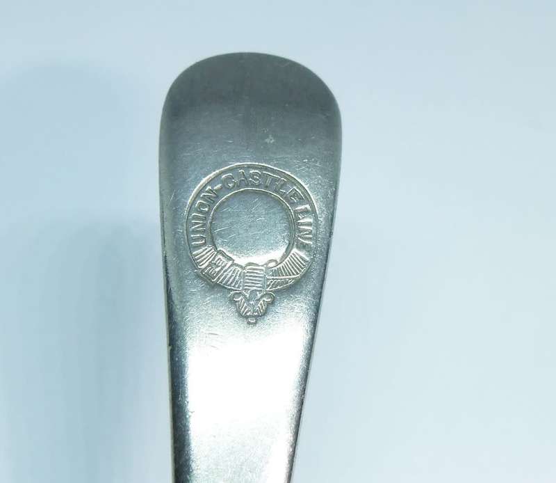 A vintage commemorative silverplate teaspoon made for the Union Castle Shipping Line