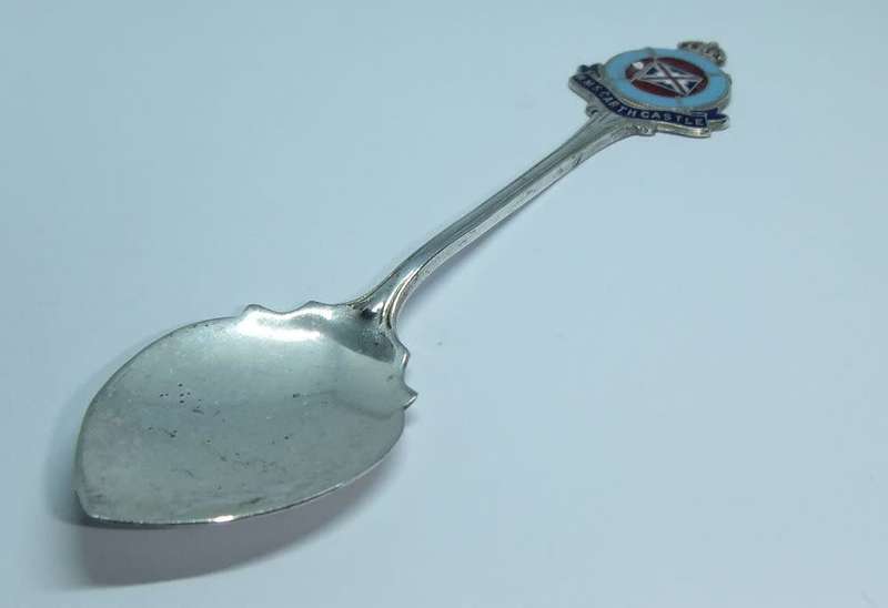 A vintage commemorative silverplate teaspoon made for the R.M.S Garth Castle - Union Castle
