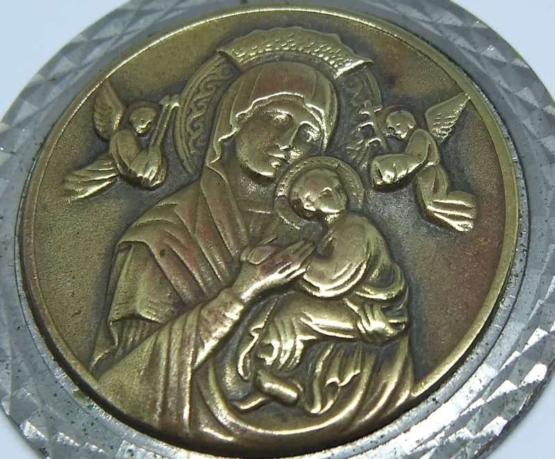 An amazing detailed vintage Italian made solid metal religious medallion