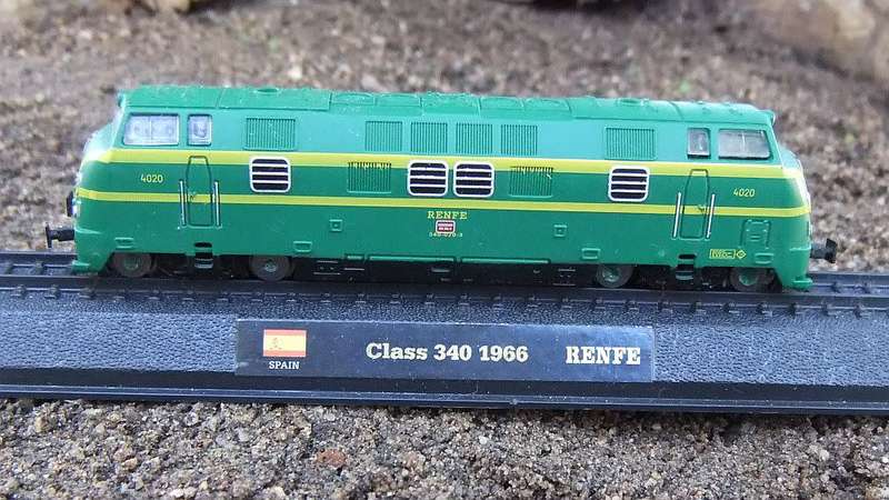 A highly detailed model of the 1966 Class 340 locomotive ( Spain )