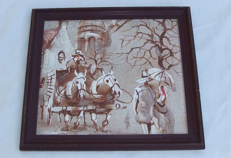An original but unsigned Parisian themed oil painting by well known artist Boris Chezar