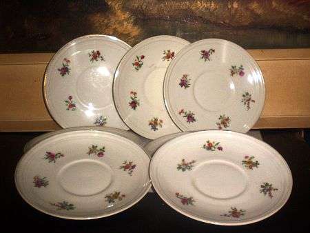 7 Limoges dishes , saucers - 3 different markings - made in France