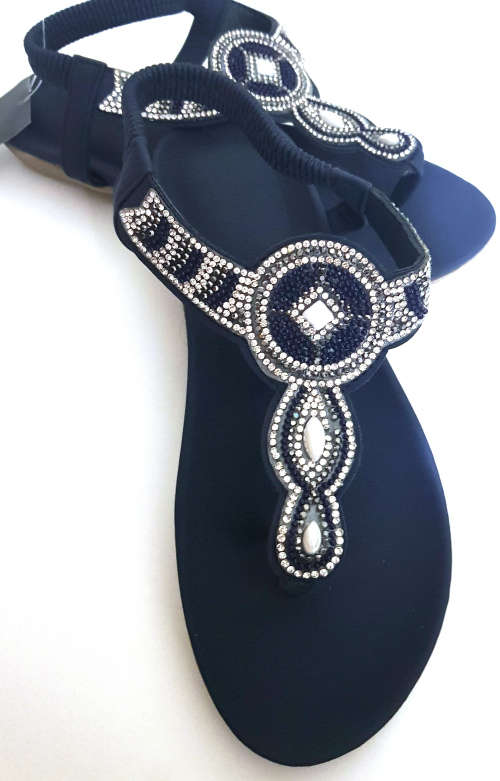 BRAND NEW!! BEAUTIFUL NAVY LADIES SANDALS - SIZE 5 ONLY