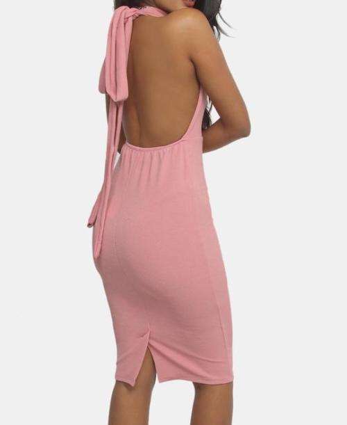 STUNNING BACKLESS MINK DRESS - SIZE MEDIUM & XLARGE