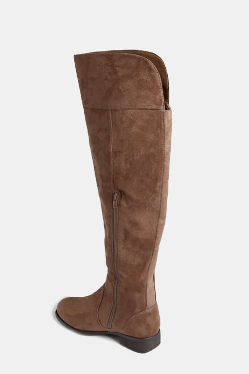 STUNNING TAUPE THIGH HIGH BOOTS - SIZE 6 ONLY