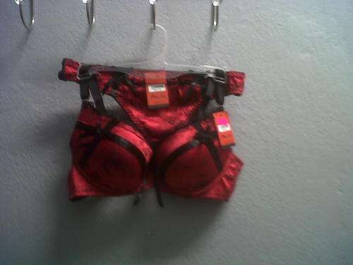 Red & Black push up Bra + G-string set