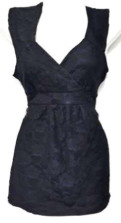 BEAUTIFUL BLACK LACE DETAIL TOP - EXCELLENT CONDITION!!! NEVER WORN