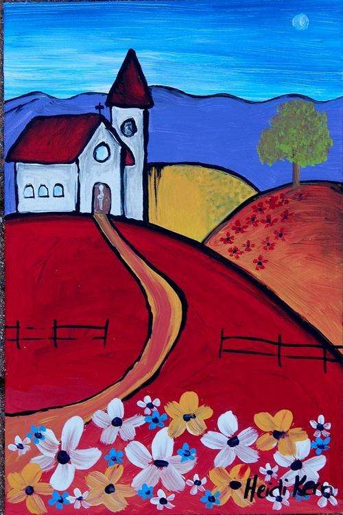 On the Hill - Acrylic Painting by SA artist, Heidi Kern - 200 x 300