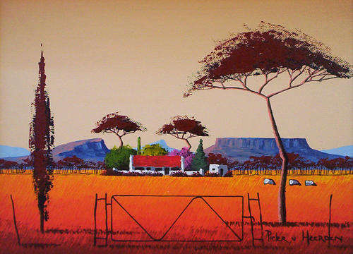 The tree - Acrylic by SA artist, Pieter van Heerden - 300mm x 400mm