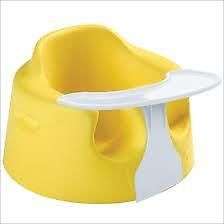 Yellow Bumbo seat with tray