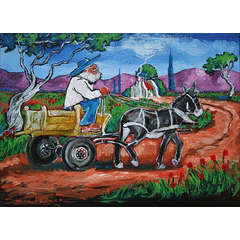 "Boland - Donkie Kar!" - Acrylic by SA artist, Stella Pelser - 400mm x 300mm x 6mm