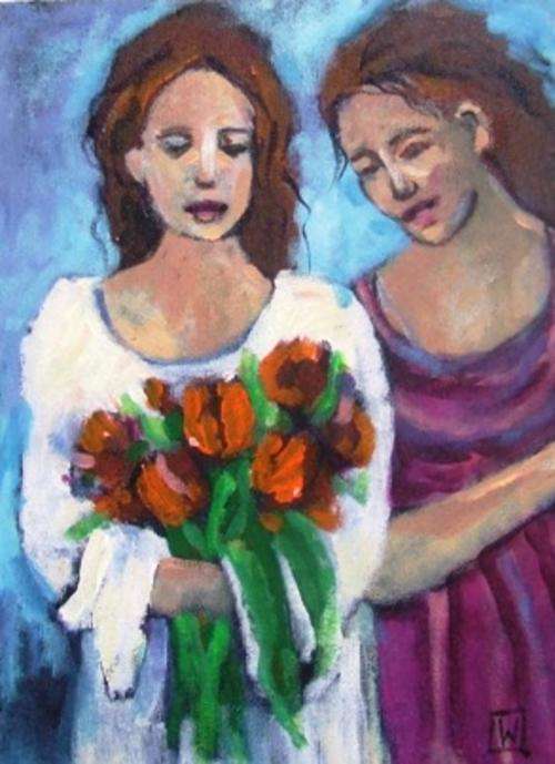 Flowers for my sister - Acrylic by SA artist, Winnie Eaton - 300mm x 400mm