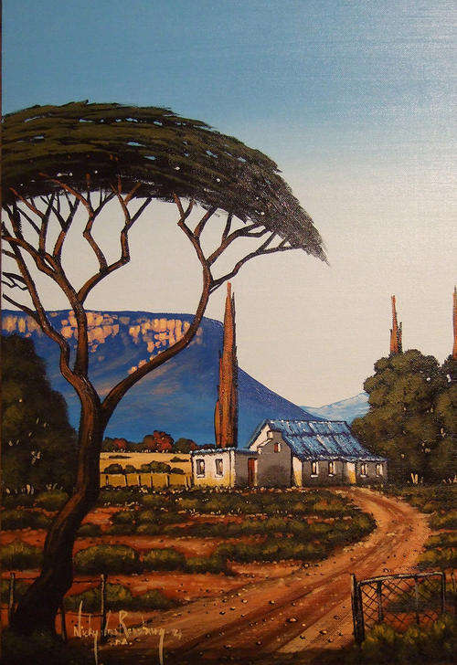 Gravel road - Acrylic by SA artist, Nicky van Rensburg - 600mm x 400mm