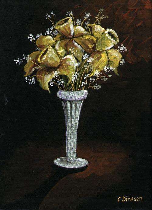 Vase of Daffodils - Acrylic by SA artist, Cherie Roe Dirksen - 229mm x 305mm