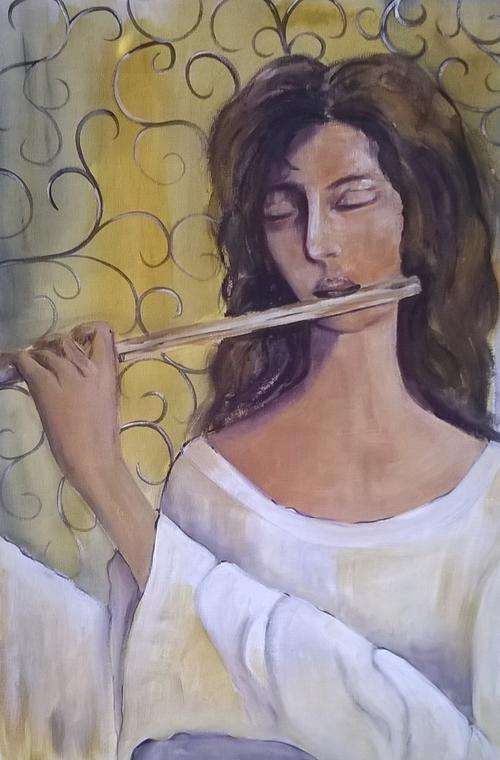 Flute - Acrylic by SA artist, kareni Bester- 440mm x 290mm