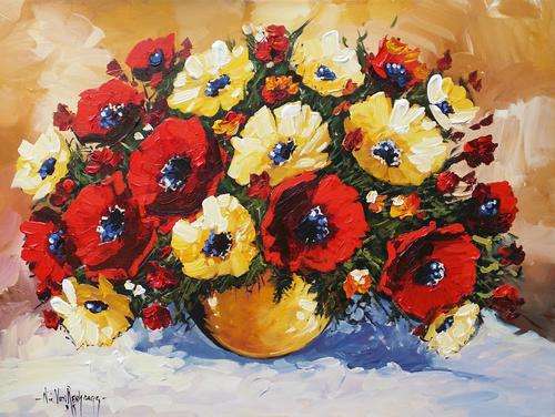 Papawers - Acrylic by SA artist, Nic van Rensburg - 1000mm X 750mm