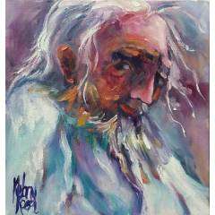 Philosopher - Oil by SA artist, Melany Koen - 320mm x 340mm