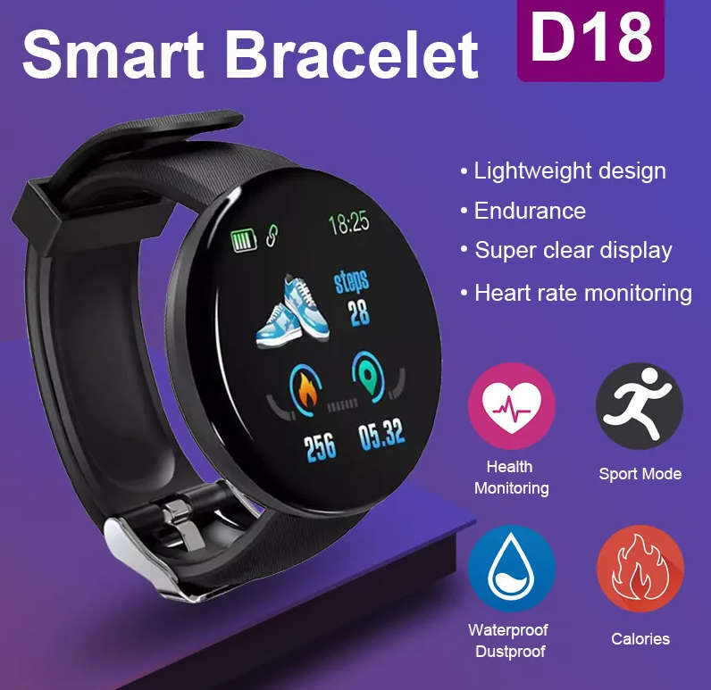Bluetooth Fitness Bracelet  with Monitor Heart Rate, Blood Pressure
