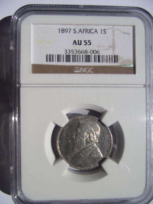 1897 SHILLING GRADED AU55 AT CRAZY R1 START