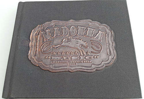 Madonna 'Music' USA LTD Edition Black Hessian CD with Metallic Belt Buckle Logo