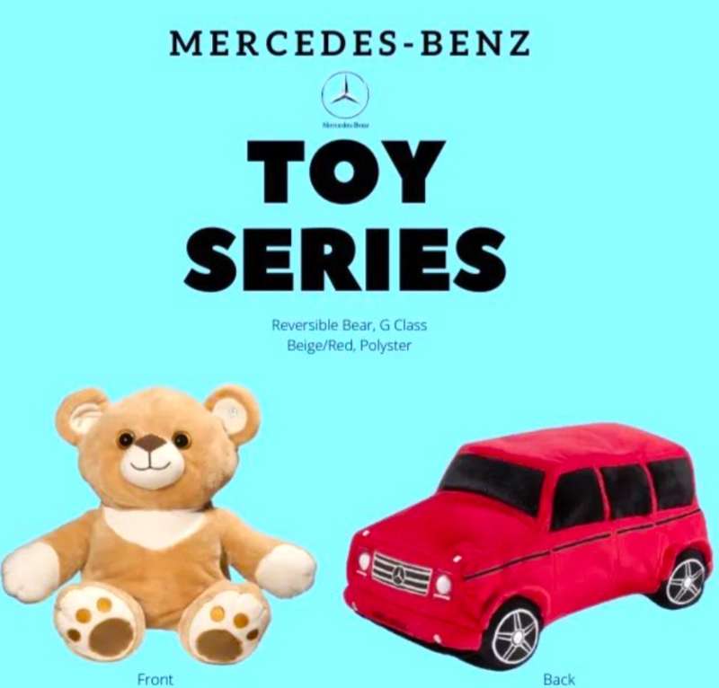 Official Mercedes Benz teddy bear, Carl reversible G-Class soft toy