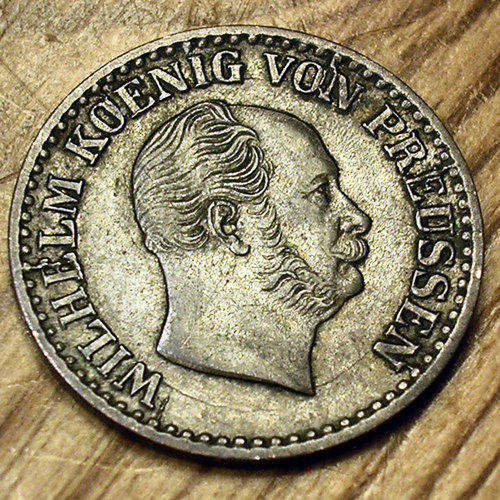 1865 PRUSSIA, Berlin mintmark, silver Groschen, highly gradeable