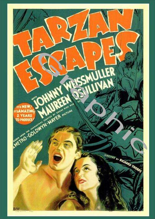 TARZAN ESCAPES - Action, Adventure - Johnny Weissmuller (DVD Classic Movie)