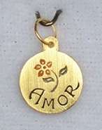 `Amor` enamelled disc: 10.5mm, 19.2k / 19.2ct gold  `Ouro Portugues`. Ready for you. Last one!