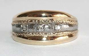 REDUCED MADLY - 9k / 9ct gold diamond RING, Eternity type, >10mm wide. Ready for you. Last one!