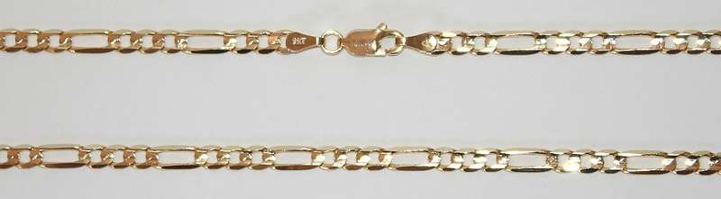9k / 9ct gold BRACELET: 3+1 Concave Figaro, 4.7mm, 21cm. DISCONTINUED. Get 1 while you can!