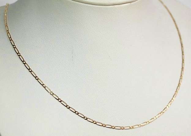 9ct gold CHAIN: 1+1 Figaro, 2mm wide, 55cm